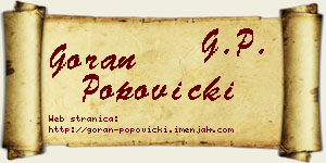 Goran Popovicki vizit kartica